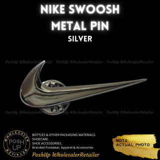 Silver nike swoosh store pin