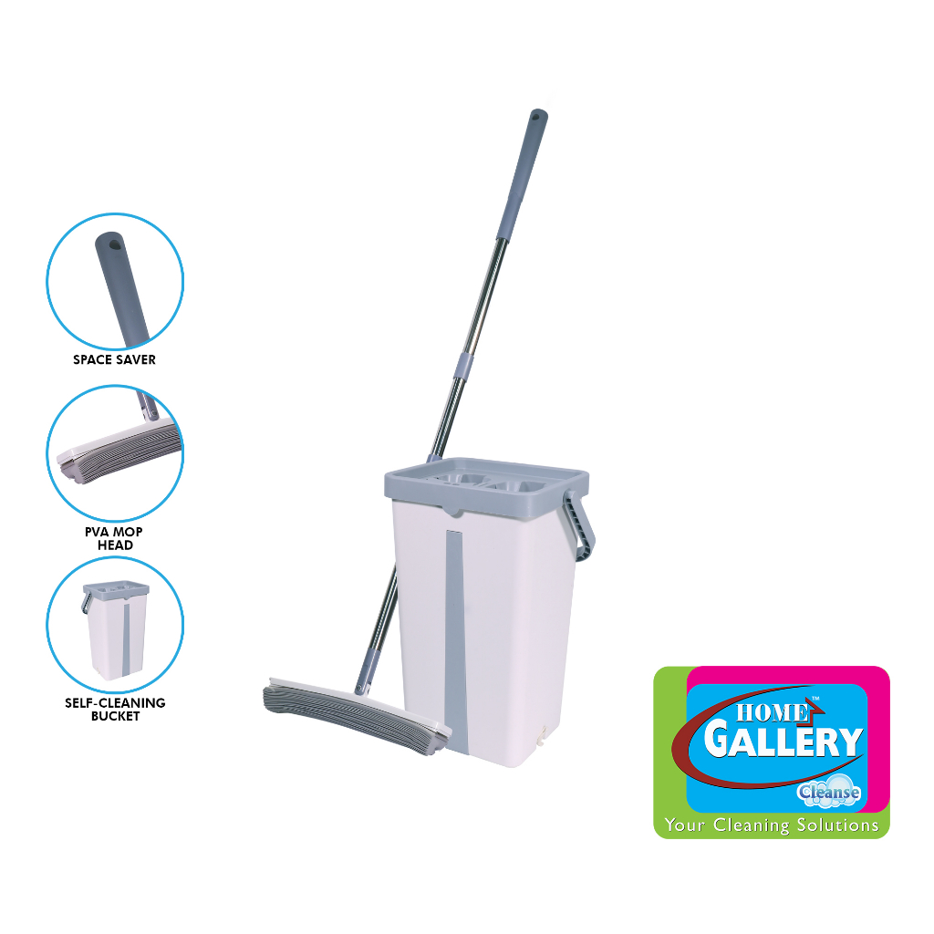 Home Gallery PVA Mop w/ Bucket Original Floor Mop Ultra Absorbent Mop ...