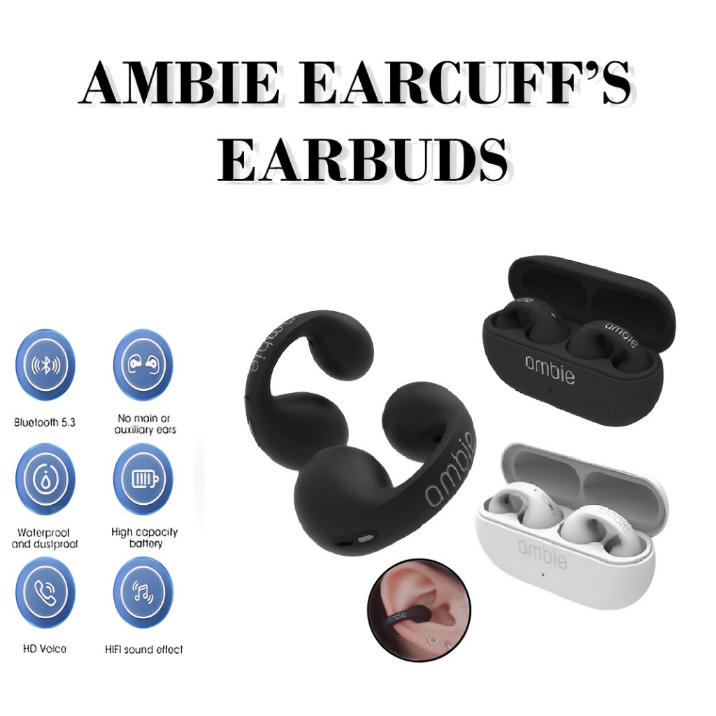 Ambie Sound Earcuffs Bass HiFi Stereo Wireless Bluetooth Earphone Sport