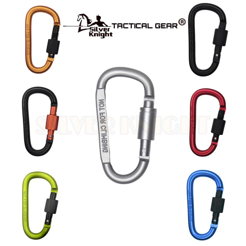 DShaped Aluminum Alloy Outdoor Travel Carabiner Keychain Hook With