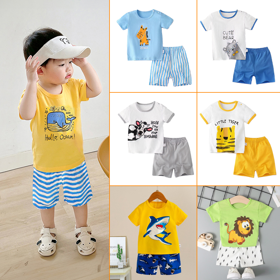 (0-4Y) Baby Steps Boy Clothes Terno for Kids Boys Fashion Sando Shorts ...