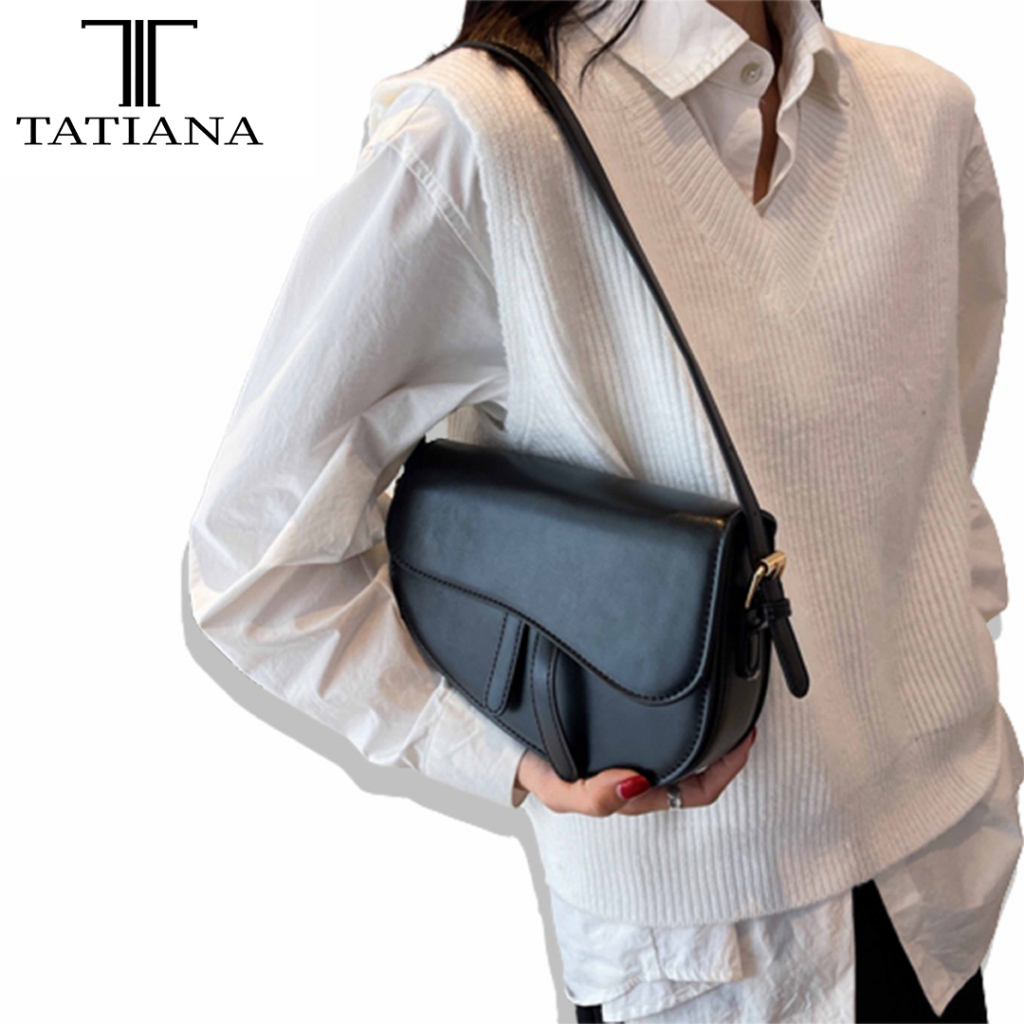 Tatiana 7896 Grace D Letter Design Saddle Casual Shoulder Crossbody ...