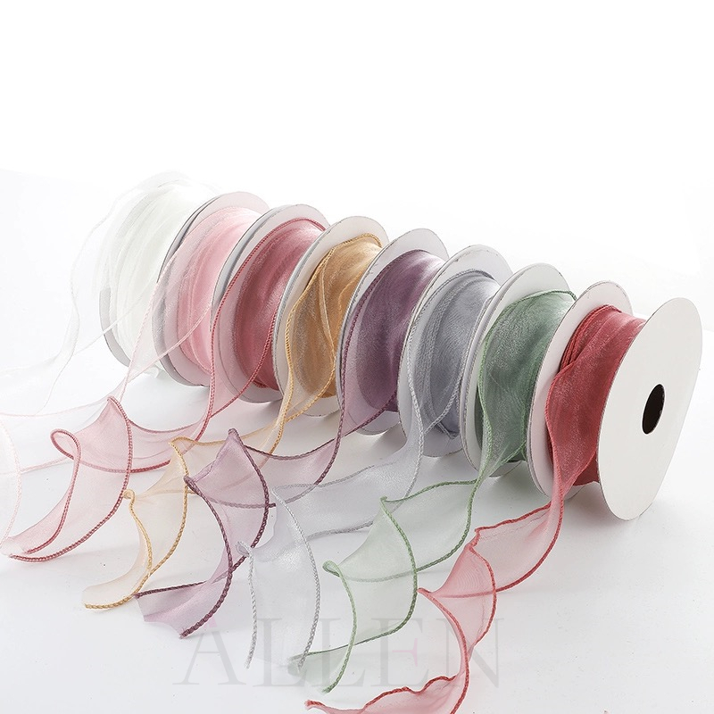 40mm*10m Sheer Chiffon Ribbon Organza Satin Ribbons-Bouquet Gift Wrap ...