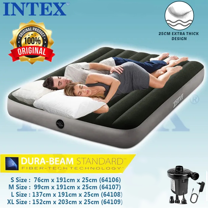 Intex Inflatable Air Bed Mattress Thick Outdoor Sleeping Bed Shopee
