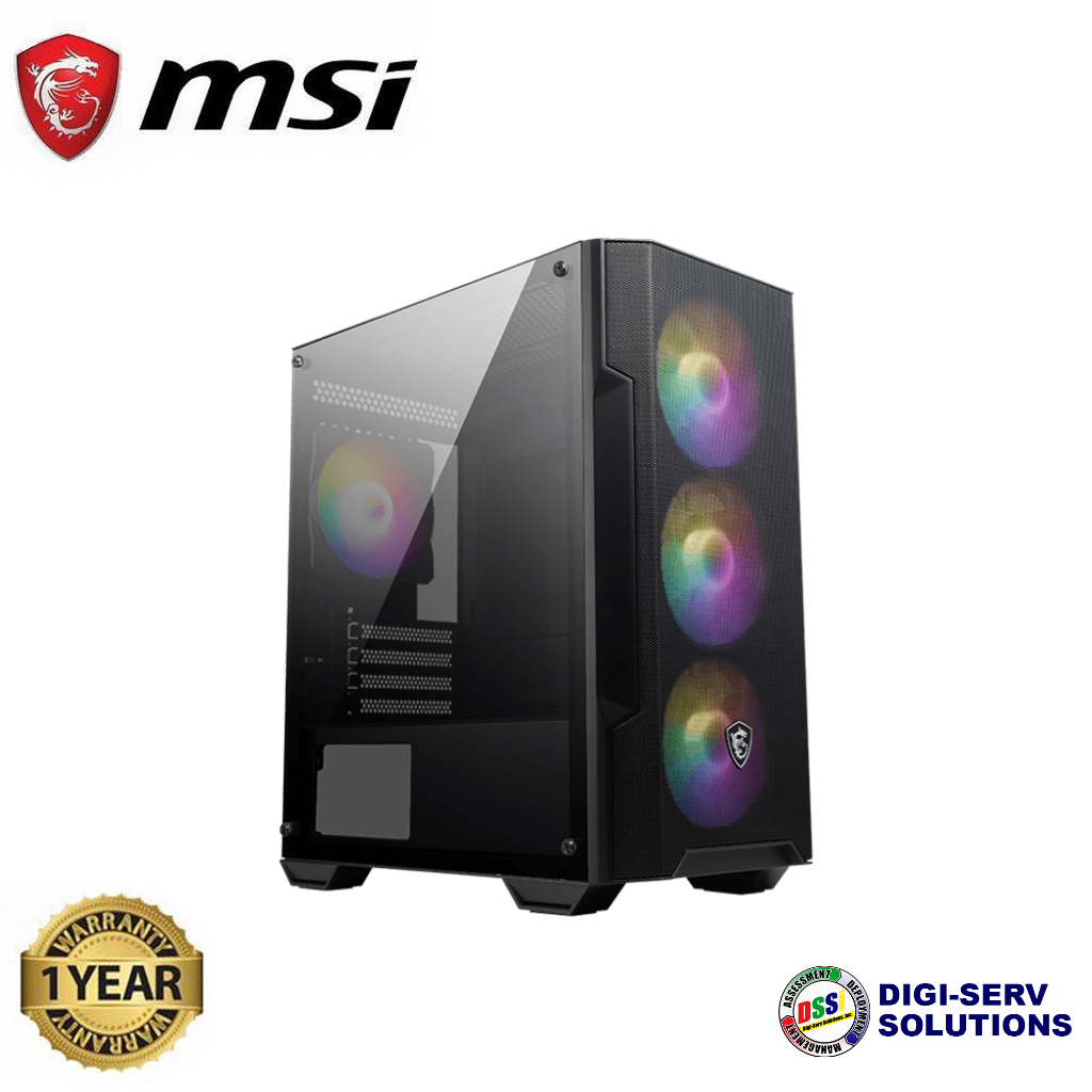 Msi Mag Forge M100a With Rgb 4 Fans Micro-atx Tower Gaming Pc Case 