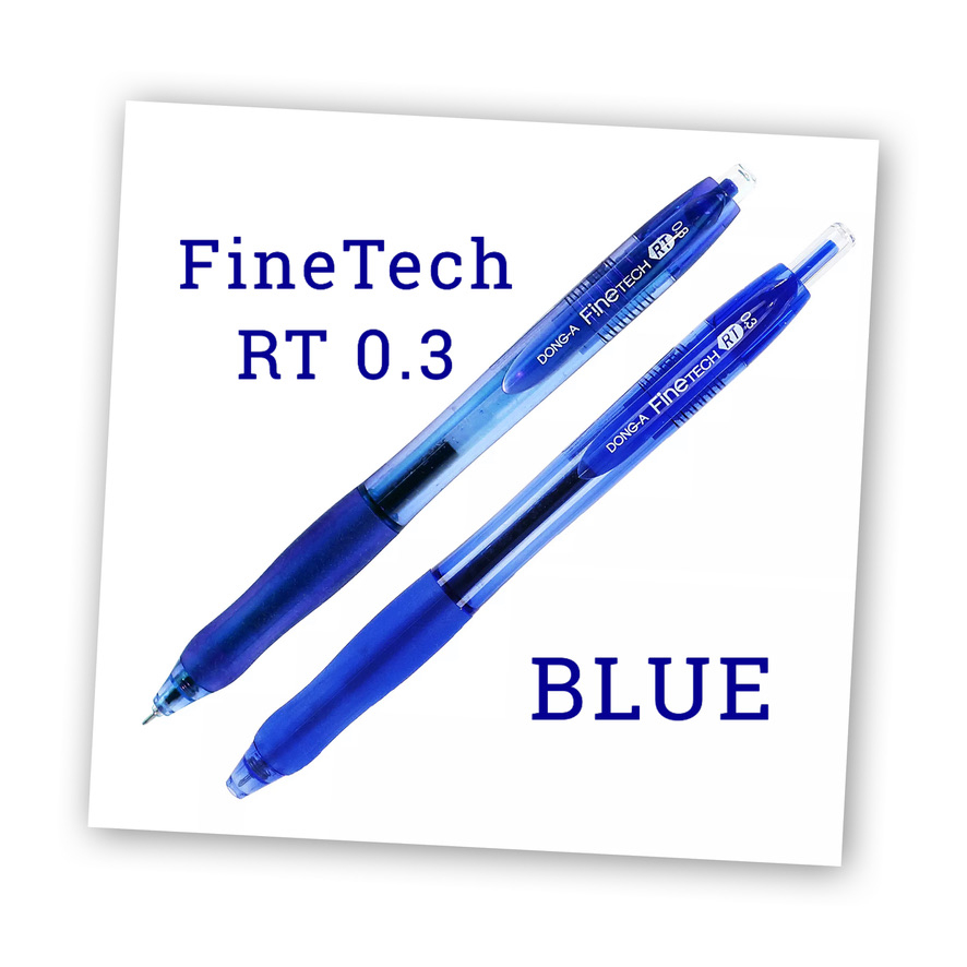 Dong-A Fine-Tech Gel-Tintenroller 0,3 Mm - 3er Pack In Blau | Weicher Gummigriff Für Perfektes Schreiben