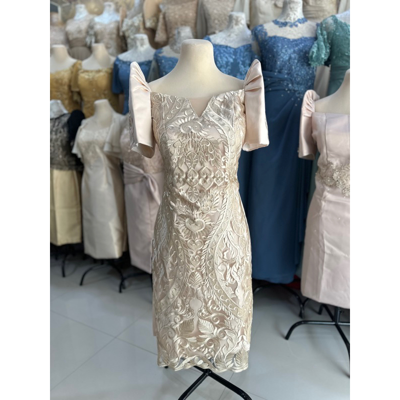 Modern Filipiniana Mestiza Imelda Duchess Midi Gown Ninang Principal Sponsor Shopee Philippines