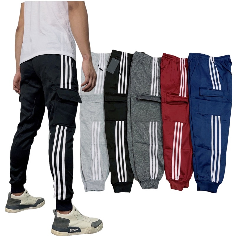 Fashion Jogger pants three lines with 4 pockets for men XIA09 | Shopee ...