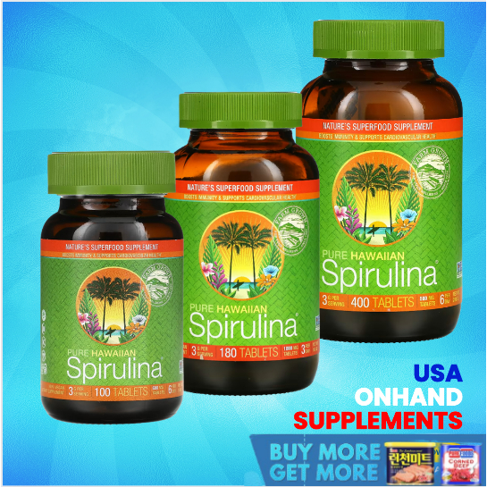 USA Onhand Nutrex Hawaii Pure Hawaiian Spirulina, 400 / 100 Tablets Dietary Supplements