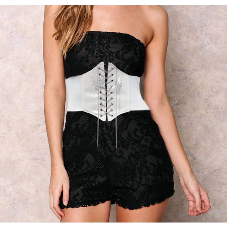 Wide Elastic Corset Belt For Women Vintage Lace-Up Tied