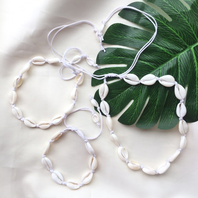3 Pieces Adjustable Bohemian Cowrie Shell Accessories Set | Shopee ...