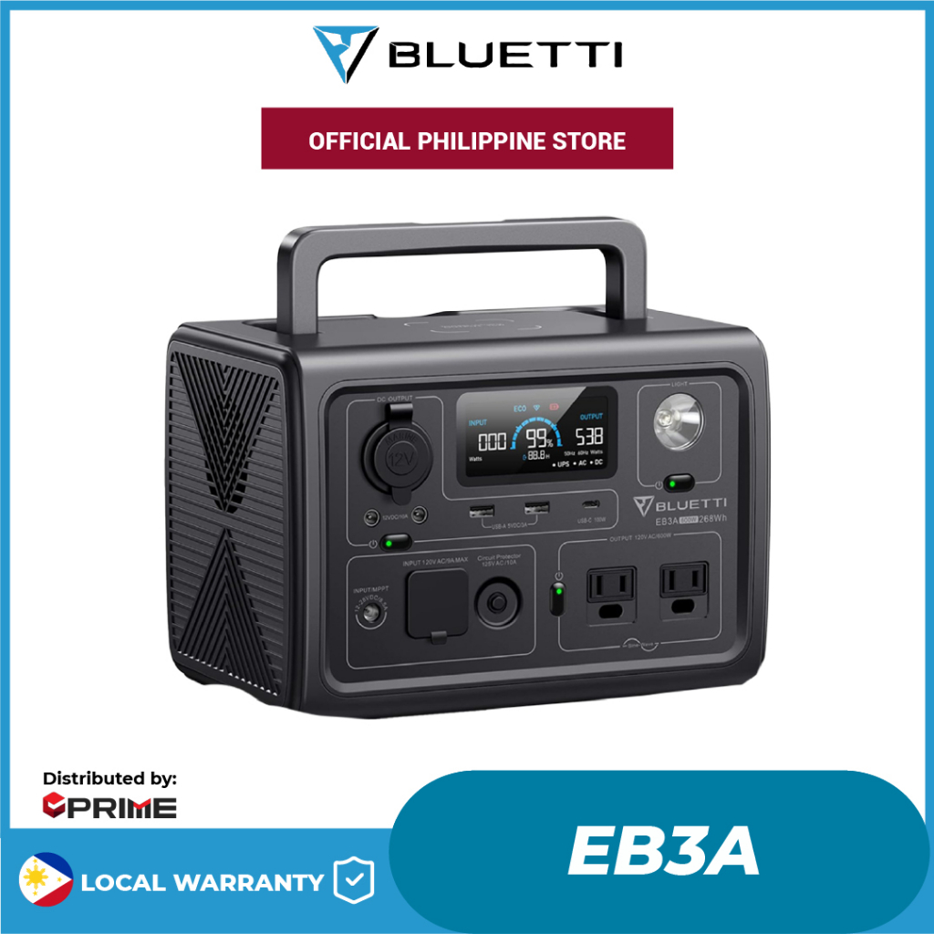 Bluetti Philippines EB3A Portable Power Station 268Wh LiFePO4 Battery