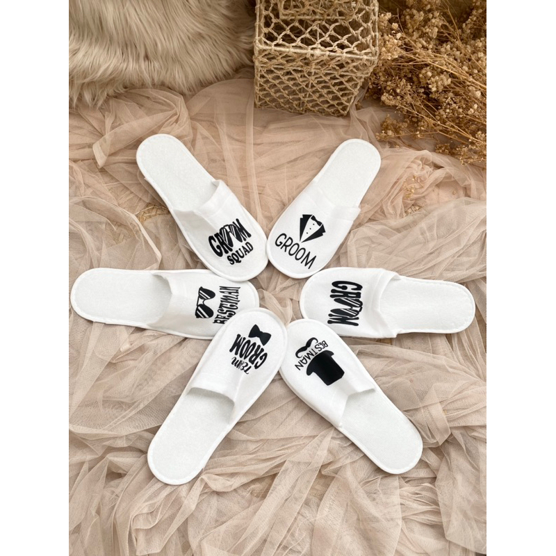 Personalized Slippers for Wedding Groom Bride Groomsmen Bridesmaid etc. Shopee Philippines