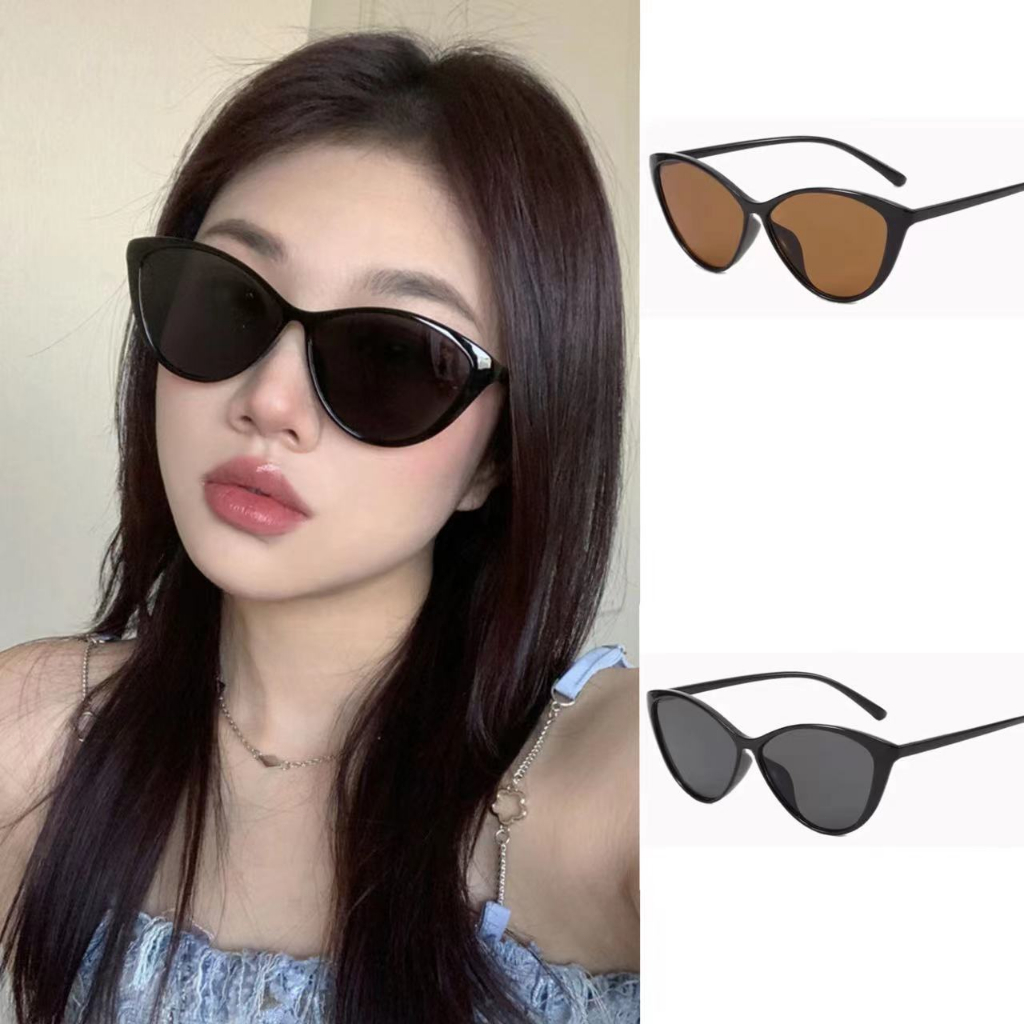 Fashion Cat Eye Sunglasses Men Women Large Frame Round Face Glasses ...