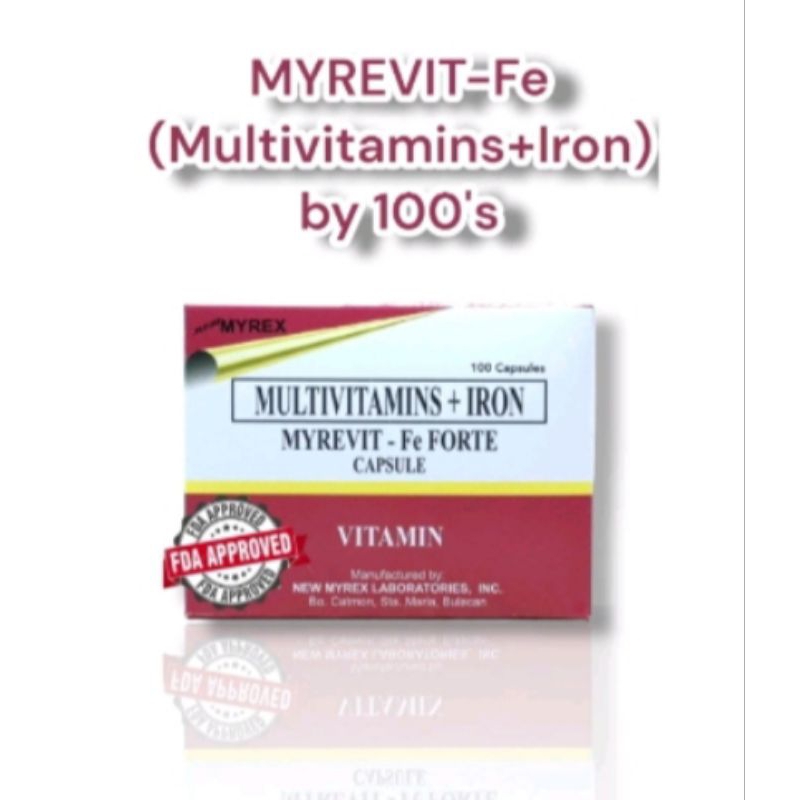 MYREVIT Fe FORTE Multivitamins + Iron 100 Capsules Shopee Philippines
