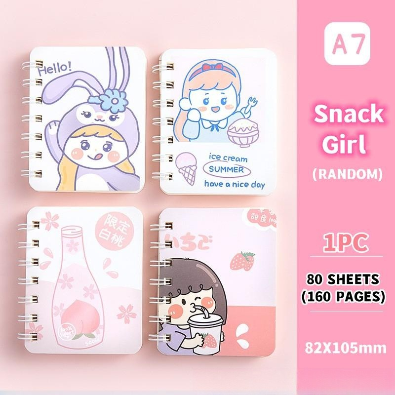 A7 Cartoon Coil Notepad Flip Mini Cute Spiral Notebook Cartoon Diary ...