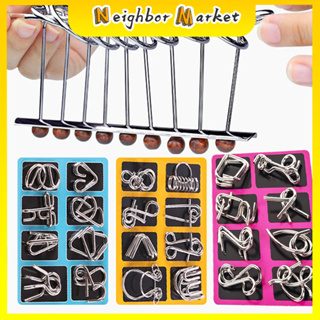Metal Montessori Puzzle Wire IQ Mind Brain Teaser Puzzles for Children  Adults Anti-Stress Reliever T