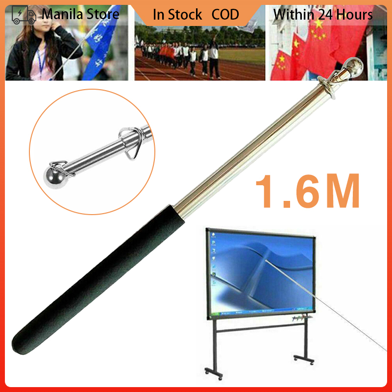 Extendable Flagpole 160cm Teaching Pointer Tour Banner Stick With Hook ...