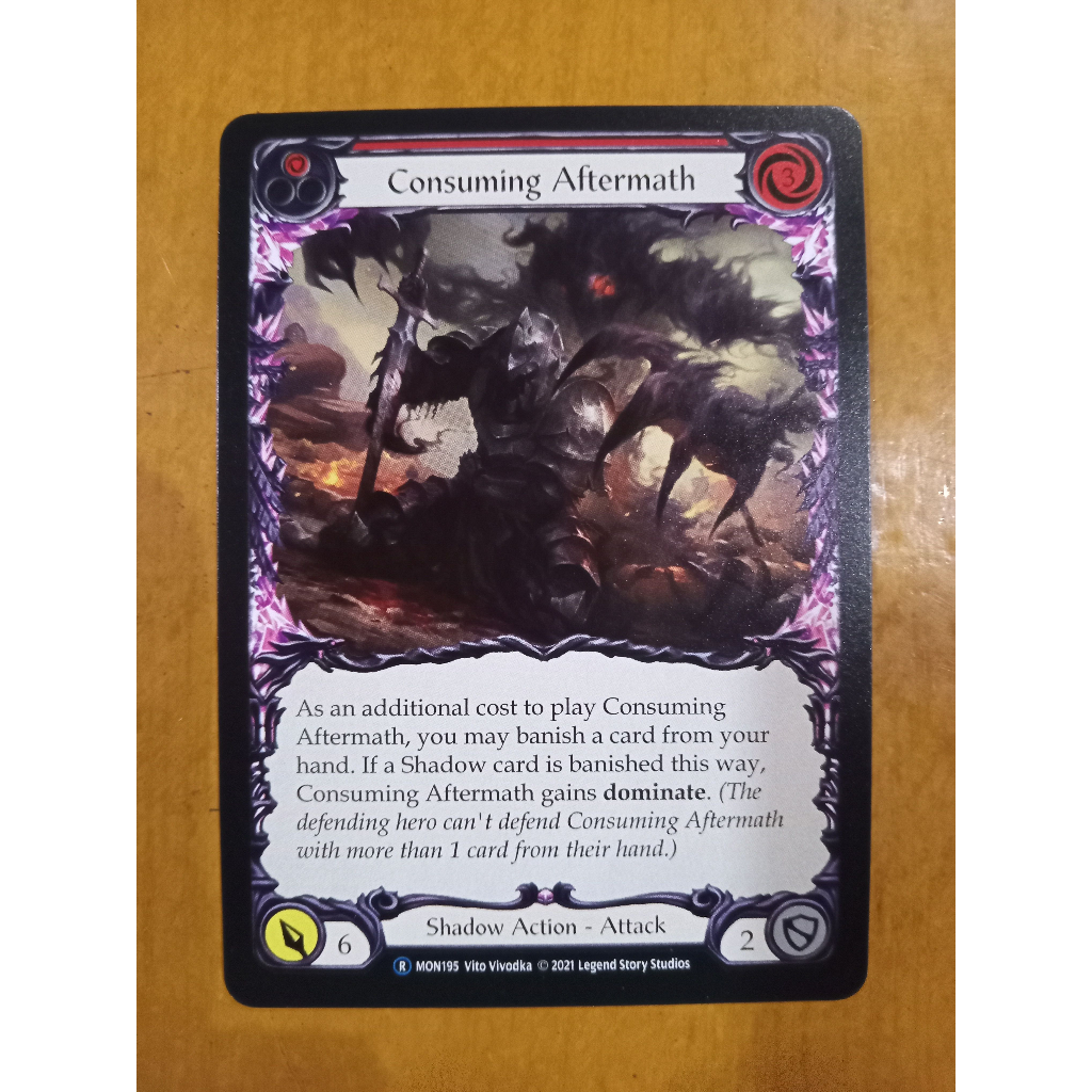 FAB Consuming Aftermath Rare Monarch Flesh and Blood TCG Shadow Attack ...