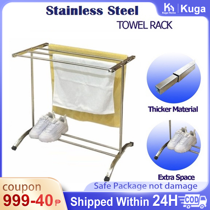 Stainless steel towel rack stand sampayan clothes rack bathroom balcony