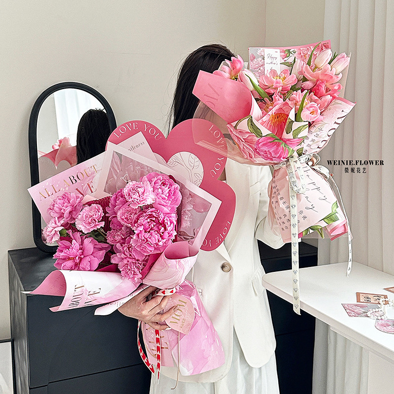 Flower Wrapping Paper Flower Bouquet Wrapping Floral Paper Pictorial