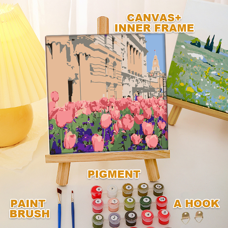 HIGHTUNE Flower Series Digital Oil Paint By Numbers On Canvas Painting