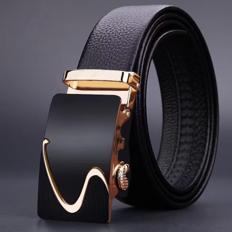 Black Bottom Automatic Buckle Belt Men's Belt High-end Business Men's ...