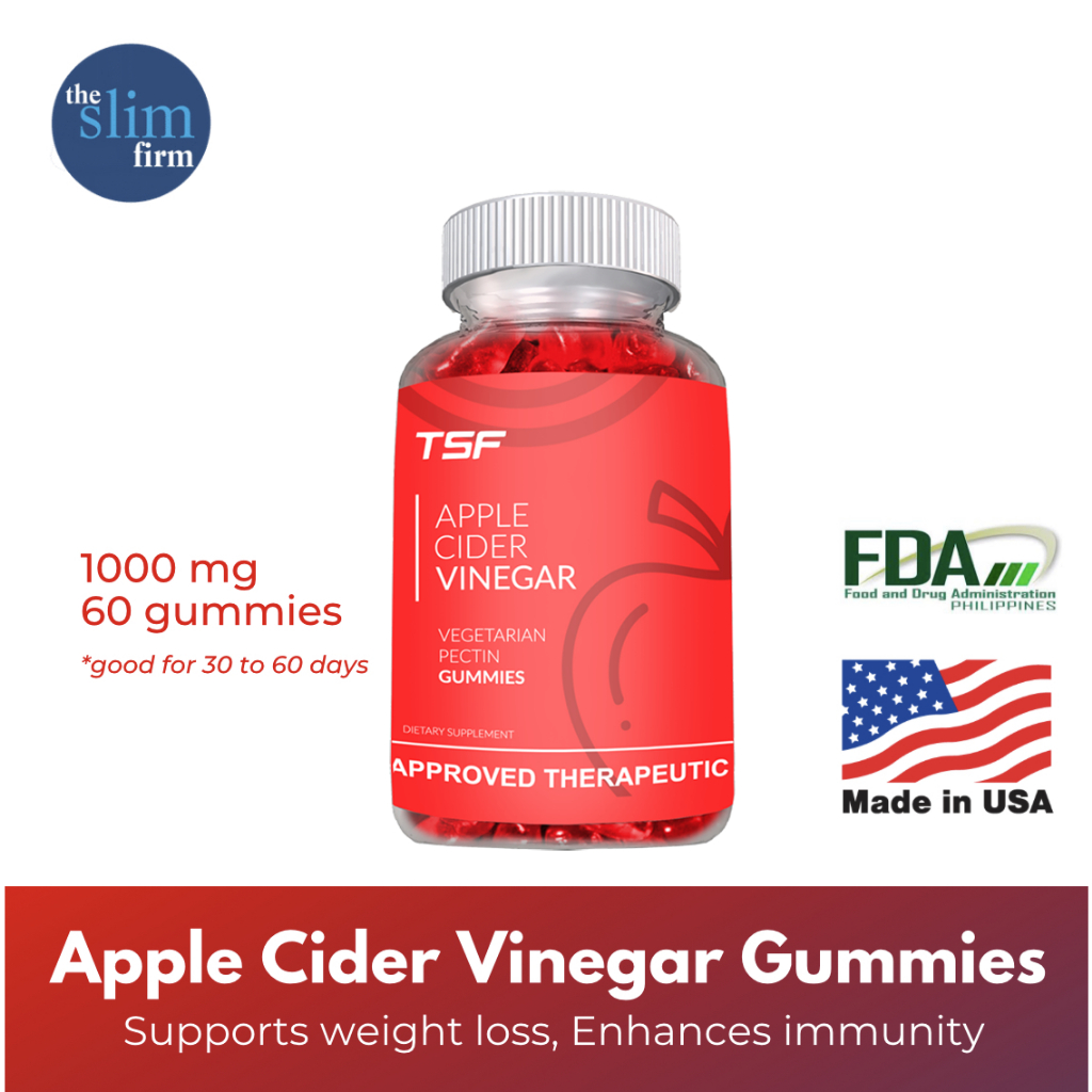 The Slim Firm Apple Cider Vinegar Gummies 1000mg (60 gummies) Shopee