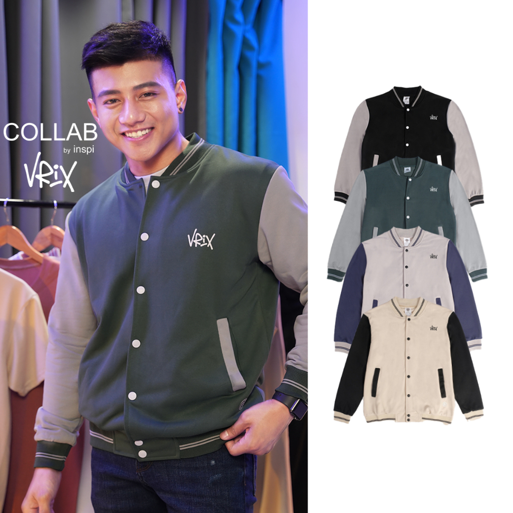 COLLAB By Inspi Vrix Varsity Jacket Texture Korean Style For Men And ...