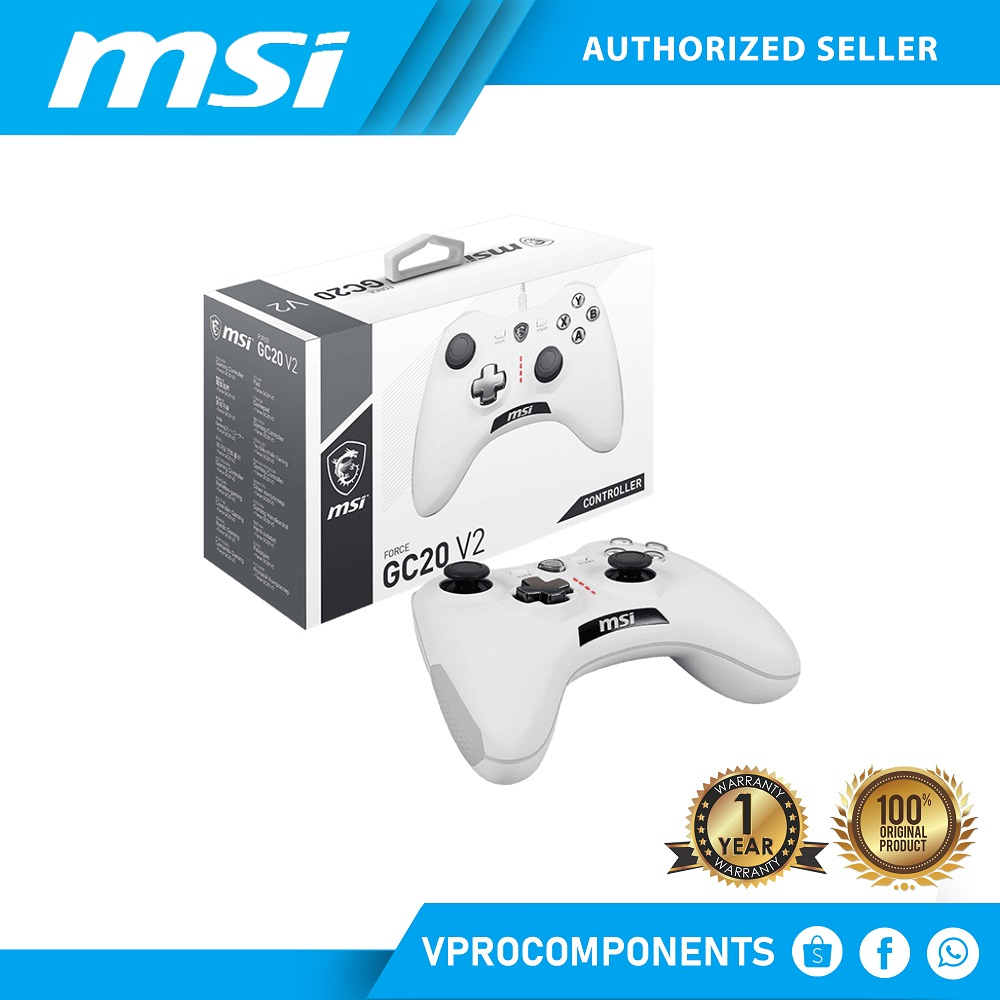 MSI Force GC20 V2 White Gaming Controller | Shopee Philippines