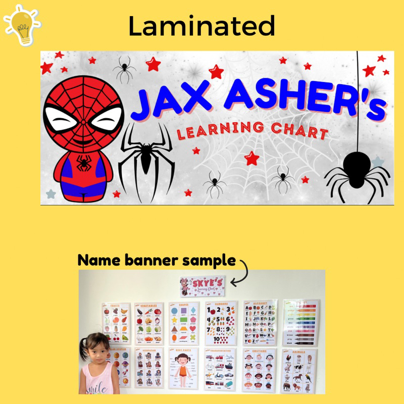 Name banner for educational Laminated Charts personalized | Shopee ...
