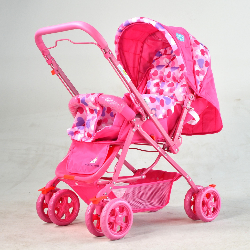 Baby Angel Three Way Stroller, Reversible Handle, Reclining, W/ Bubble ...
