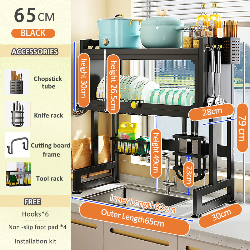 GSlife Dish Rack Organizer With Cabinet Over Sink Dish Drying Rack ...