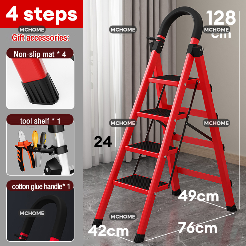 Household Aluminum Step ladder Folding 3/4/5/6 Steps Industrial Folding ...