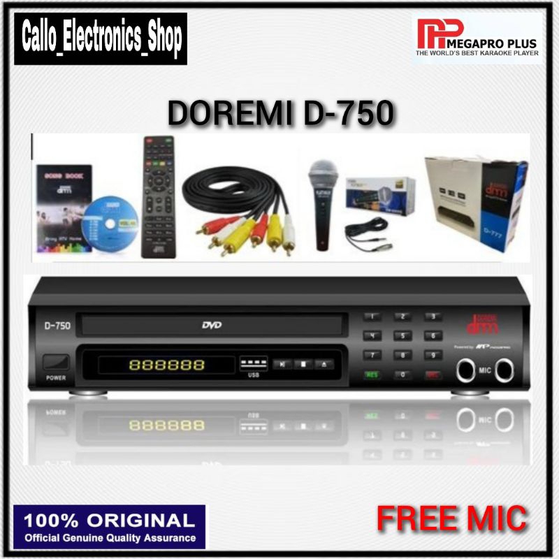 Megapro DOREMI D750 DVD Karaoke Player with free microphone Shopee