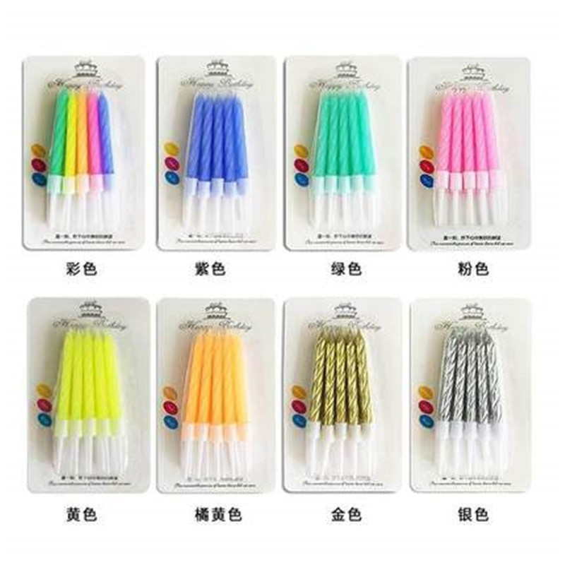 10pcs Thread Color Birthday Candles Macaron Cake Candles Colorful ...