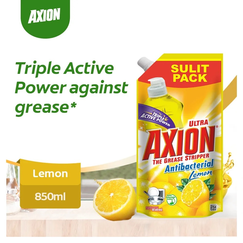 AXION Ultra Triple Active Power Antibacterial Dishwashing Liquid (LEMON ...