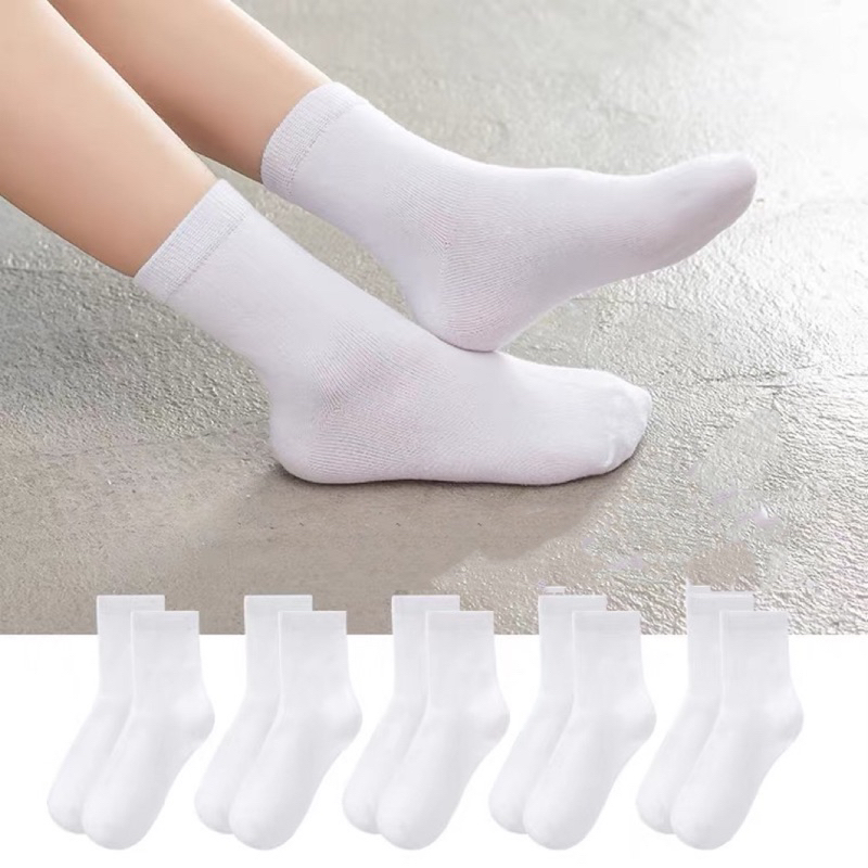 5pairs Cotton Ankle Plain White Sports Socks Unisex | Shopee Philippines