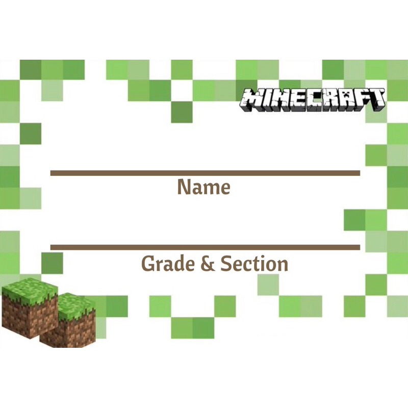 Name Label Sticker/ Hellokitty Name Label Sticker/Minecraft Name Label Sticker Shopee Philippines