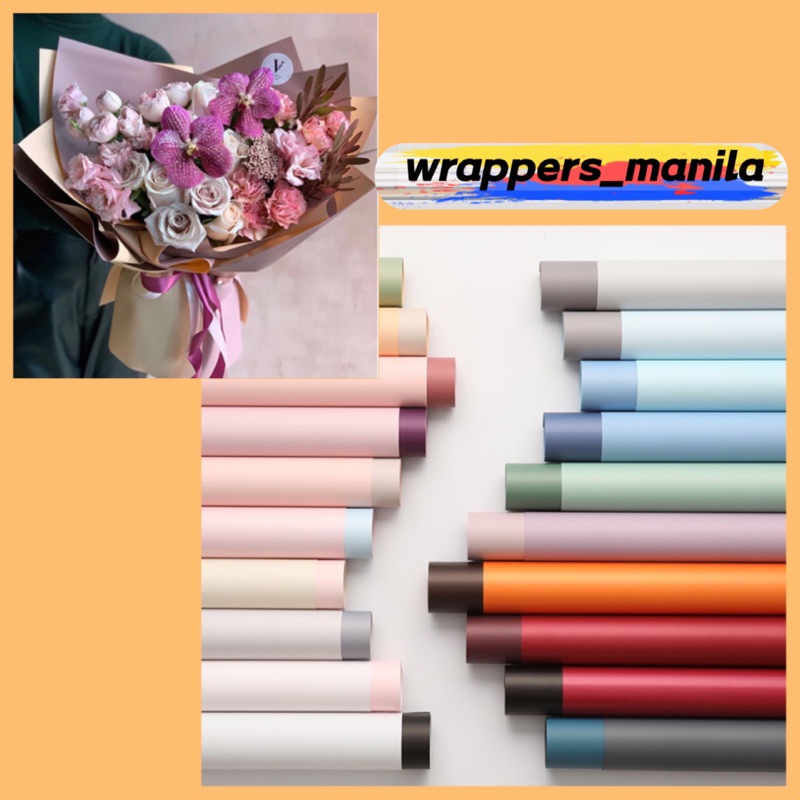 20pcs per Pack Plain Two-Sided Colored Wrappers Bouquet Wrapping ...