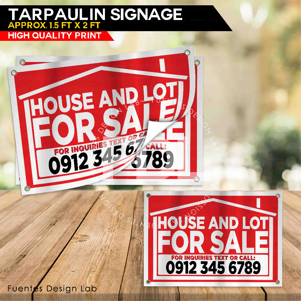 2pcs House and Lot For Sale Signage | House and Lot For Sale Tarpaulin