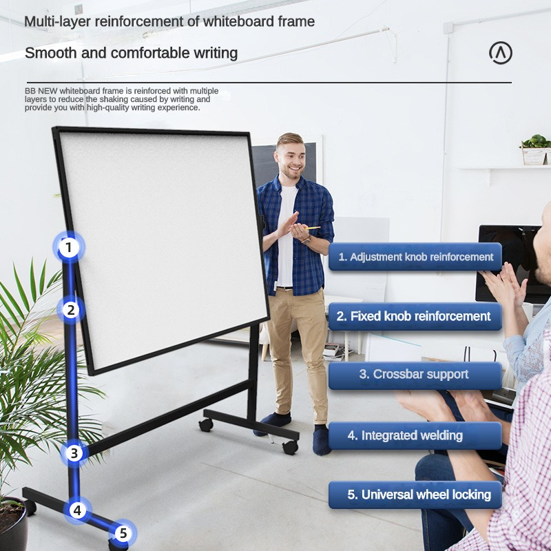 Whiteboard Moblie White Board Stand 2 Side Whiteboard Set 90*120CM with Stand Mobile on