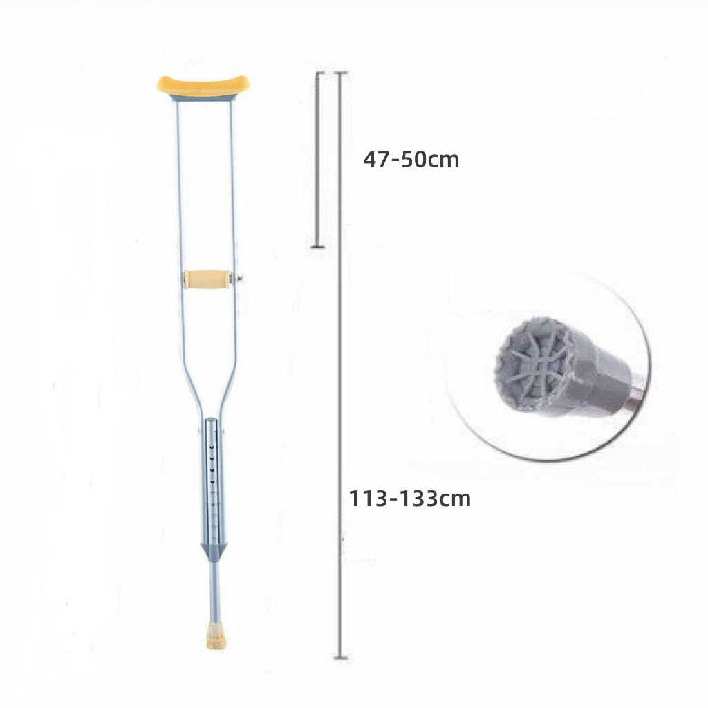【Fast delivery】Aluminum Adjustable Crutches Adult Crutch Pair/Single Crutch Walking Aids Light