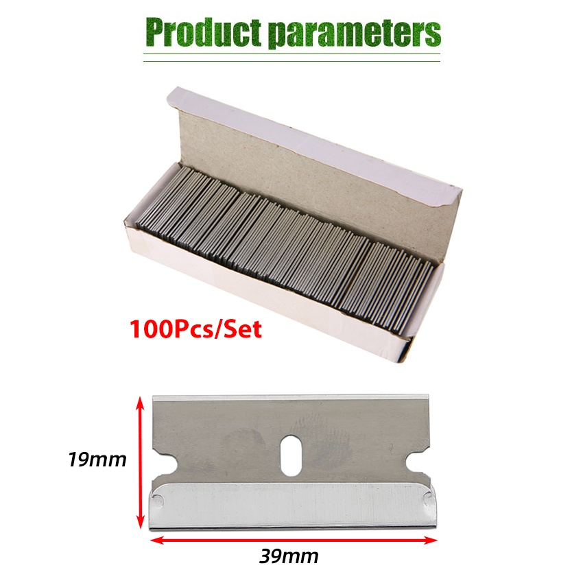 100PCS Single Edge Razor Blade Replacement Carbon Steel Scraper Blade ...