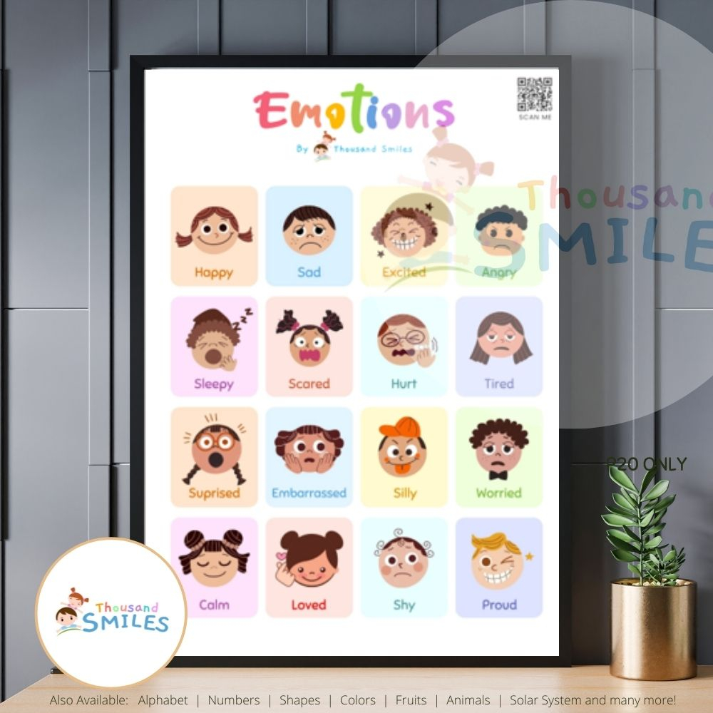Emotions and Feelings Chart Laminated Wall Poster A4 size Educational ...