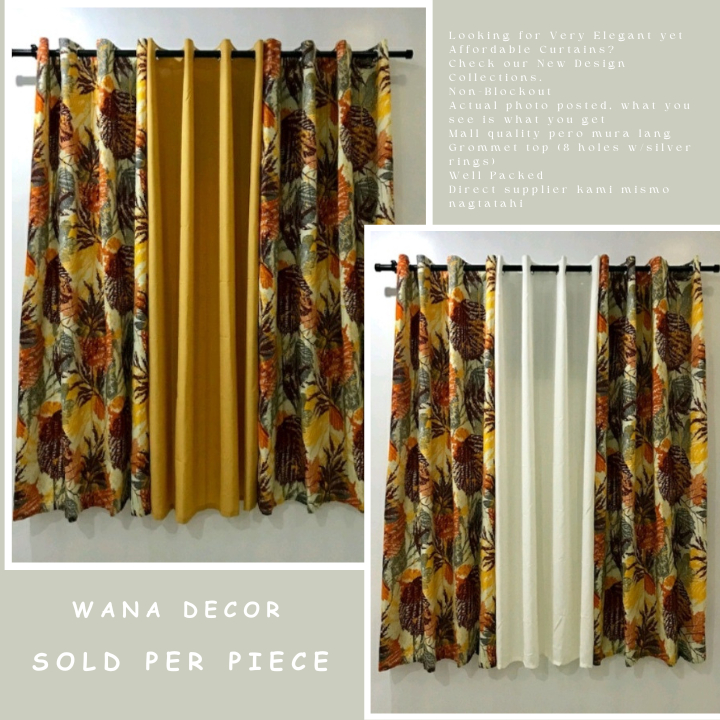 WANA - Cardivine Yellow Ring Curtain Cretona Fabric Window Curtain Sold ...