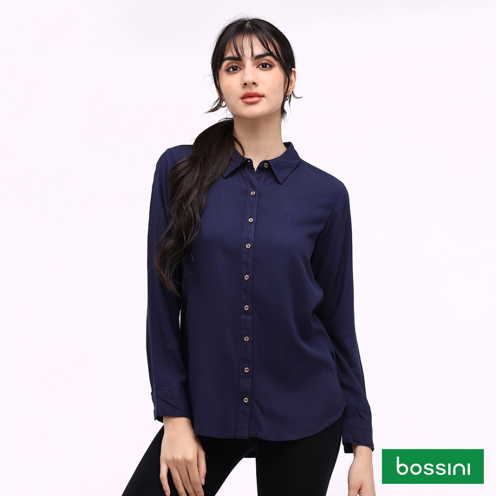 Bossini Ladies Woven Bold Twill Rayon Long Sleeve Polo OLT04-0580 ...