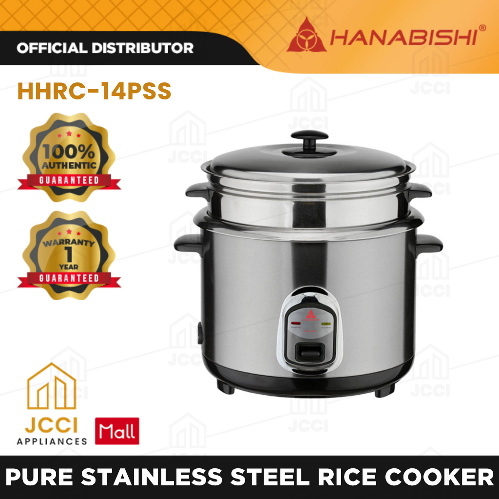 Hanabishi Pure Stainless Steel Rice Cooker Ceramic Heating Plate