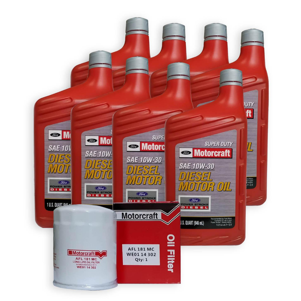Motorcraft SAE 10W30 Super Duty Diesel Motor Oil Change Bundle for