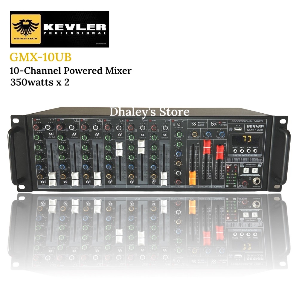 Kevler GMX10UB 10channel Powered Mixer 350watts x 2 4ohms with BT/USB
